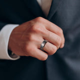 King Will Gunmetal Gray 8mm Basic Wedding Ring For Men with Brushed Matte Surface Beveled Polished Edge Comfort Fit
