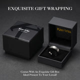 King Will 8mm Mens Gunmetal Wedding Band, Brushed Tungsten Carbide Ring Step Edge Polished Finish Dual Men's Rings, Comfort Fit