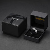 King Will Gunmetal Gray 8mm Basic Wedding Ring For Men with Brushed Matte Surface Beveled Polished Edge Comfort Fit