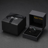 King Will Tungsten Carbide Men's Engagement Ring 8mm Black with Purple & Green Sand Inlay Polished Comfort Fit