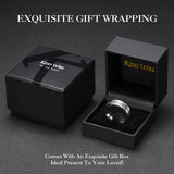 King Will Mens Meteorite Rings Tungsten Carbide Wedding Bands 8mm High Polished Engagement Ring for Couples Comfort Fit, Silver