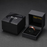 King Will 8mm Tungsten Carbide Wedding Band for Men - Black and Red Sand Inlay Men's Cool Unique Rings Polished Beveled Edge Comfort Fit for Everyday Wear