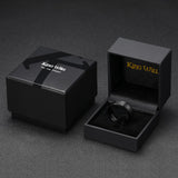 King Will Men's Black Tungsten Carbide Ring, 8mm Brushed Pipe Cut Wedding Band, Comfort Fit