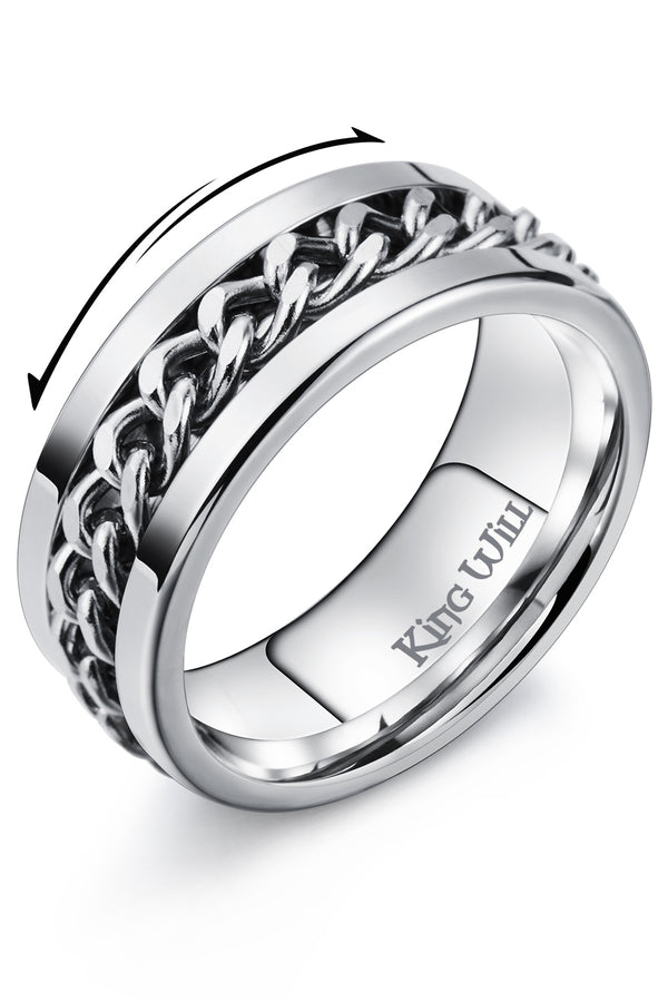 King Will INTERTWINE&trade; 8mm spinner ring