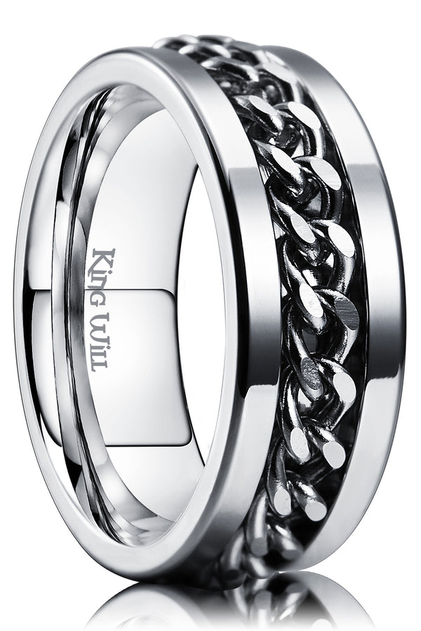 King Will INTERTWINE&trade; 8mm spinner ring