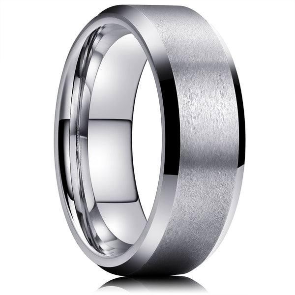Flat Black Tungsten Ring Wedding Band for Men and Women - IntelliRings