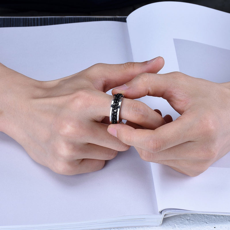 King Will INTERTWINE&trade; 8mm spinner ring