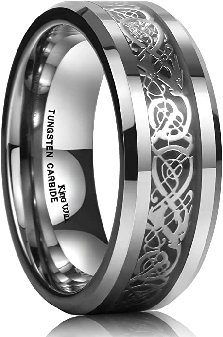 King Will DRAGON&trade; 8mm tungsten ring